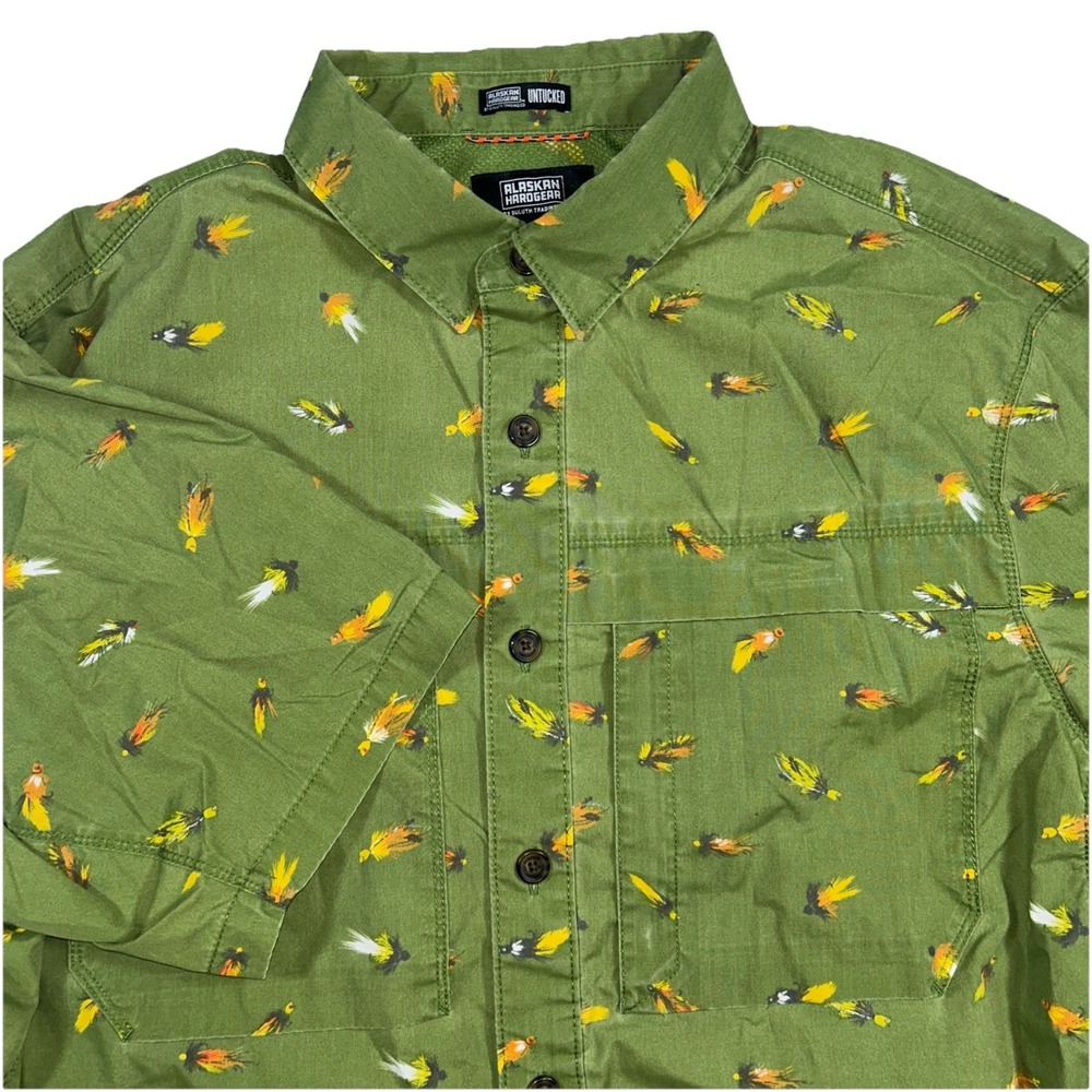 Duluth Alaskan Hardgear AKHG Sandstone Relaxed Fly Fish Button Up Men's L